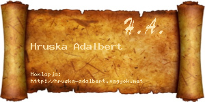 Hruska Adalbert névjegykártya